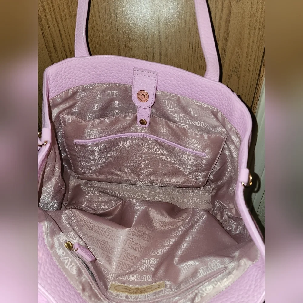 Excellent used condition samantha thavasa pink studded tote see pics for callout - Picture 9 of 12